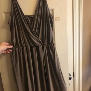 Taupe/olive silky tulip dress size 24